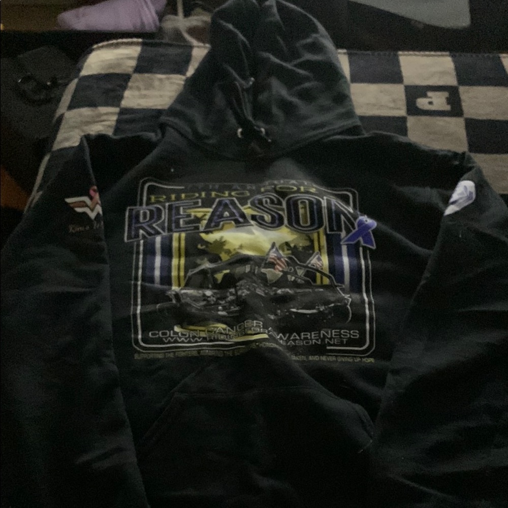 Black Graphic Hoodie with Racing Design